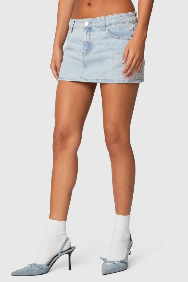 Edikted Chiara Denim Mini Skirt