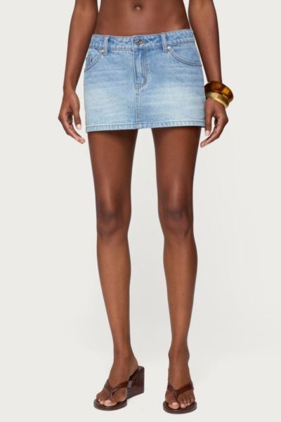 Edikted Chiara Denim Mini Skirt