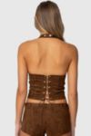 Edikted Sloane Faux Suede Halter Top