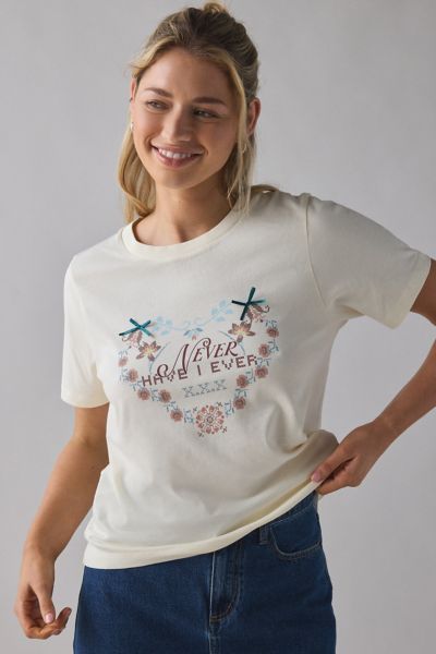 Never Have I Ever Bow Applique Graphic Tee