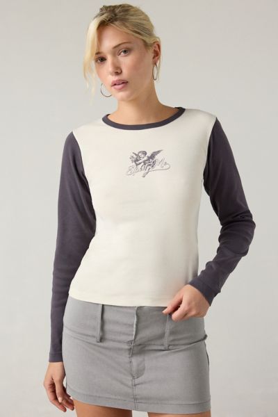 Spoil Me Graphic Raglan Long Sleeve Tee