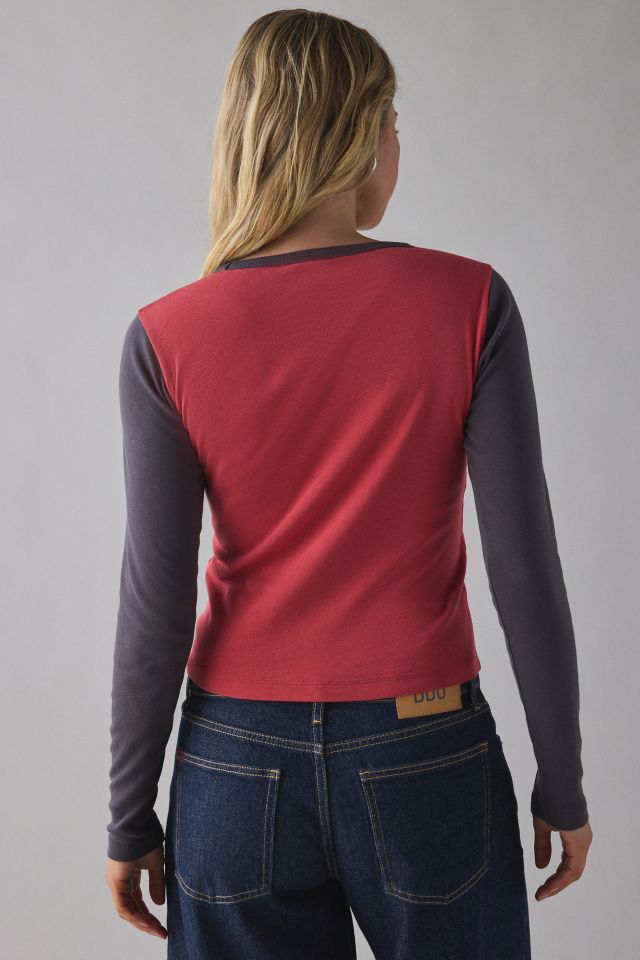 Grunge Heart Graphic Raglan Long Sleeve Baby Tee #2