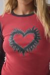 Grunge Heart Graphic Raglan Long Sleeve Baby Tee