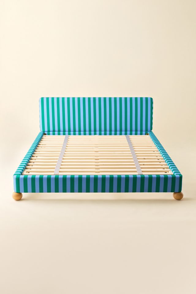 Riley Striped Upholstered Bed #1