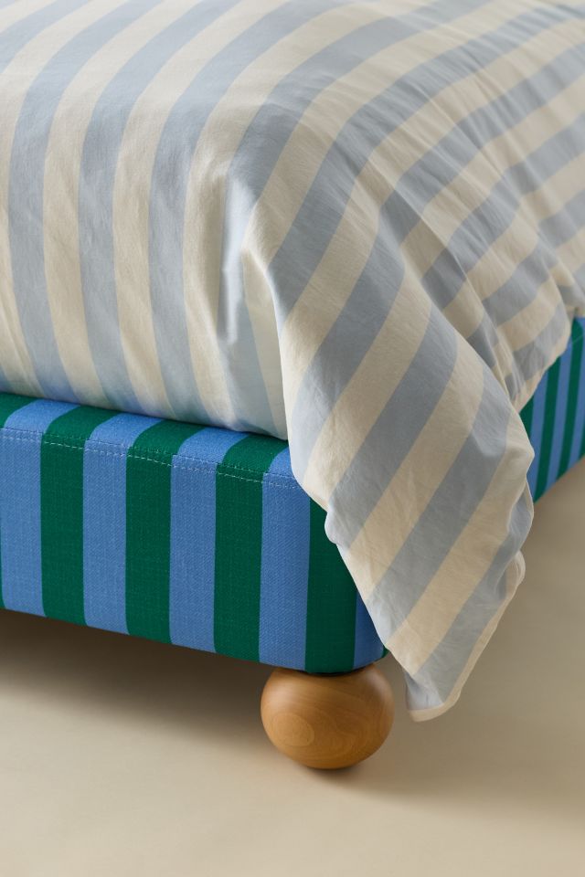 Riley Striped Upholstered Bed #3
