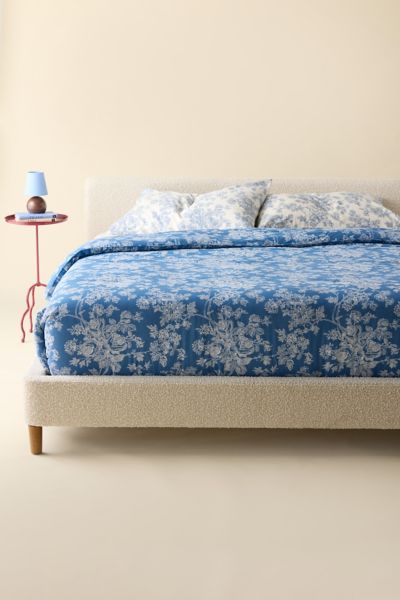 Urban Outfitters Riley Boucle Bed In Cream At  In Blue