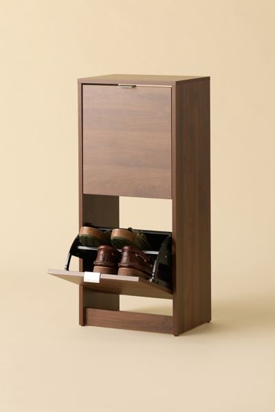 Urban Outfitters Eddie Entryway 2-drawer Shoe Storage Cabinet In Walnut Veneer At  In Brown