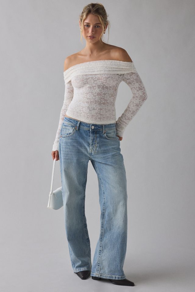 Kimchi Blue Lily Sheer Lace Long Sleeve Off-The-Shoulder Top #1