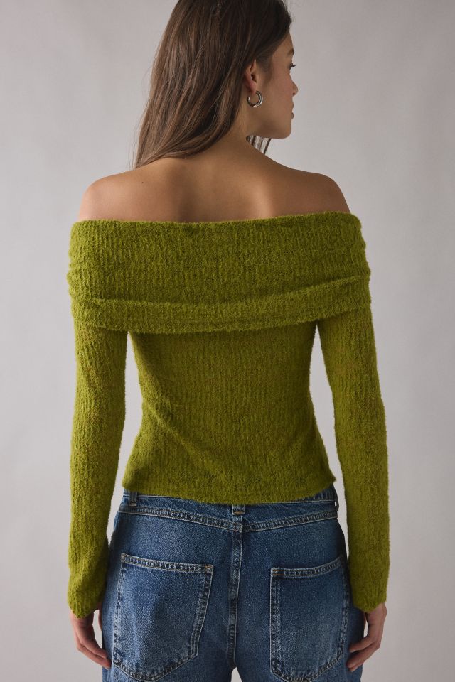 Kimchi Blue Lily Sheer Lace Long Sleeve Off-The-Shoulder Top #3