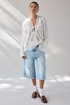 Kimchi Blue Mona Lace Trim Ruffle Babydoll Tunic Blouse