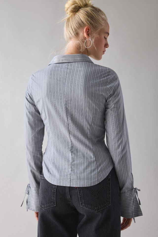 Kimchi Blue Poppy Button-Front Flyaway Slim Shirt #3