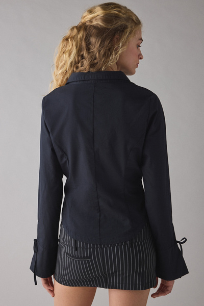 Kimchi Blue Poppy Button-Front Flyaway Slim Shirt