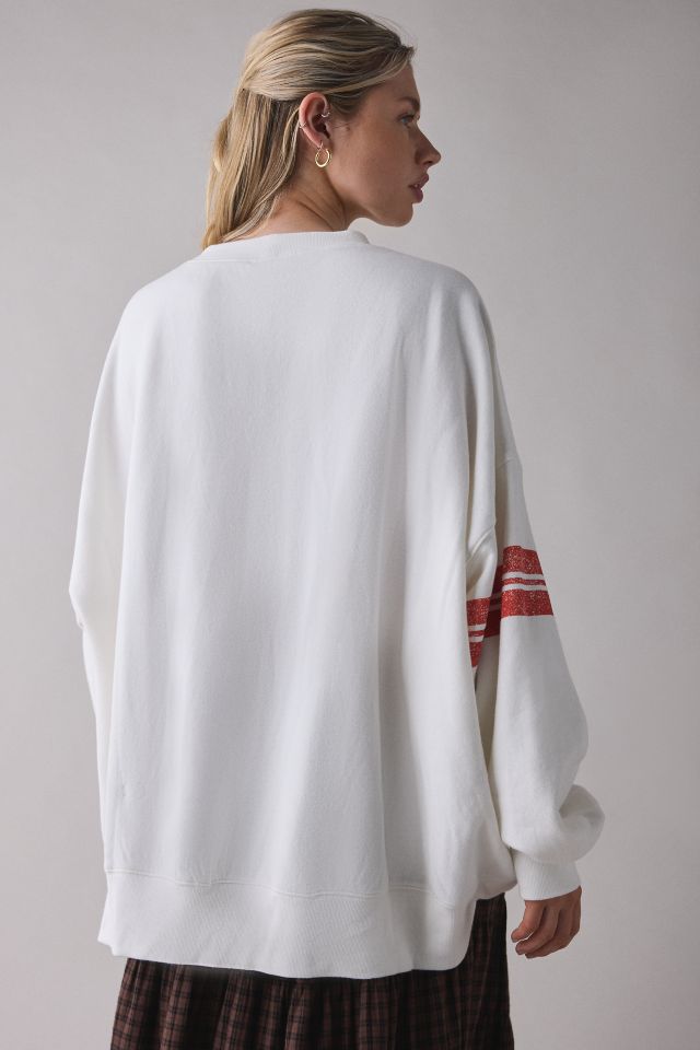 UO Gemma Graphic Oversized Crew Neck Pullover #3