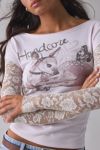 BDG Sloane Graphic Lace Layered Twofer Long Sleeve Tee