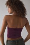UO Luna Mixed Lace Trim Plunge Halter Top