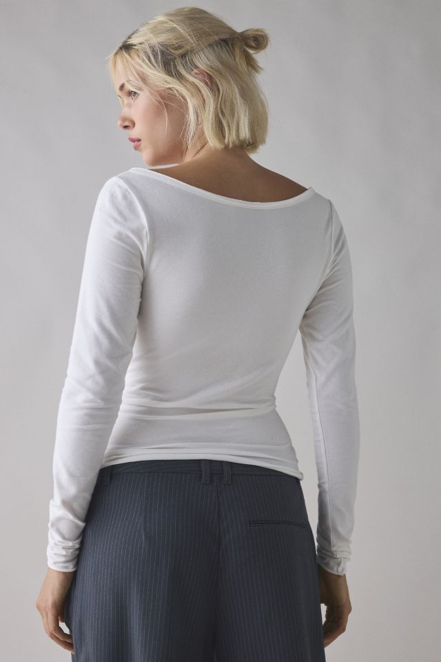 Out From Under Betty Boatneck Long Sleeve Henley Top #1