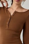Out From Under Betty Boatneck Long Sleeve Henley Top