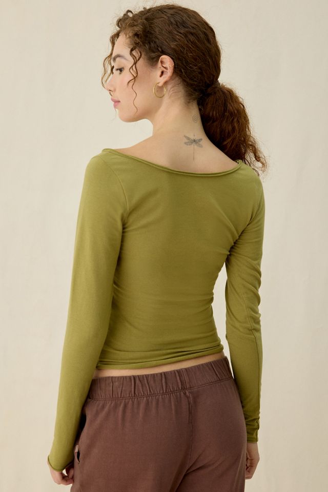 Out From Under Betty Boatneck Long Sleeve Henley Top #1
