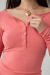 Out From Under Betty Boatneck Long Sleeve Henley Top