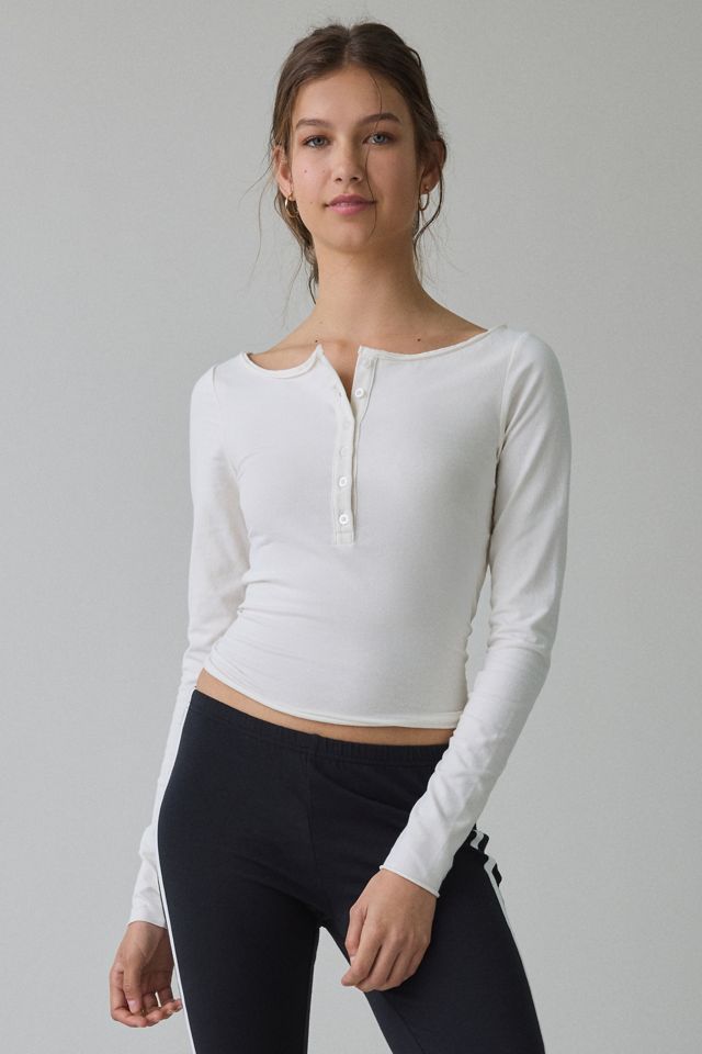 Out From Under Betty Boatneck Long Sleeve Henley Top #1