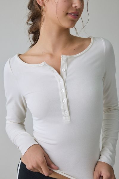Out From Under Betty Boatneck Long Sleeve Henley Top