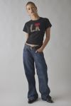 I Heart LA Animal Print Applique Graphic Slim Tee