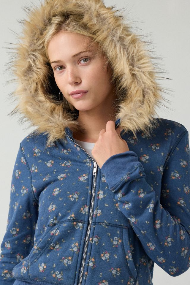Out From Under Bundle Up Faux Fur Trim Zip-Up Hoodie Sweatshirt #2