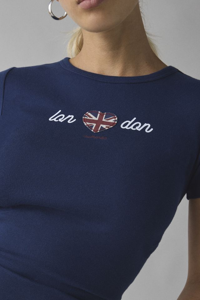 London Heart Applique Graphic Baby Tee #1