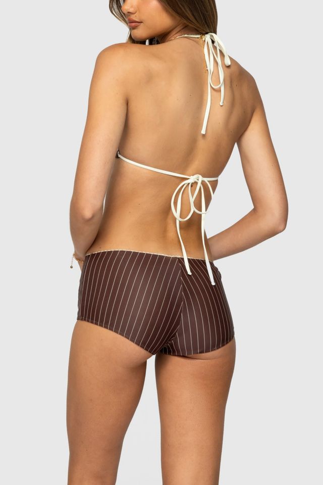 Edikted Pinstripe Triangle Bikini Top #2