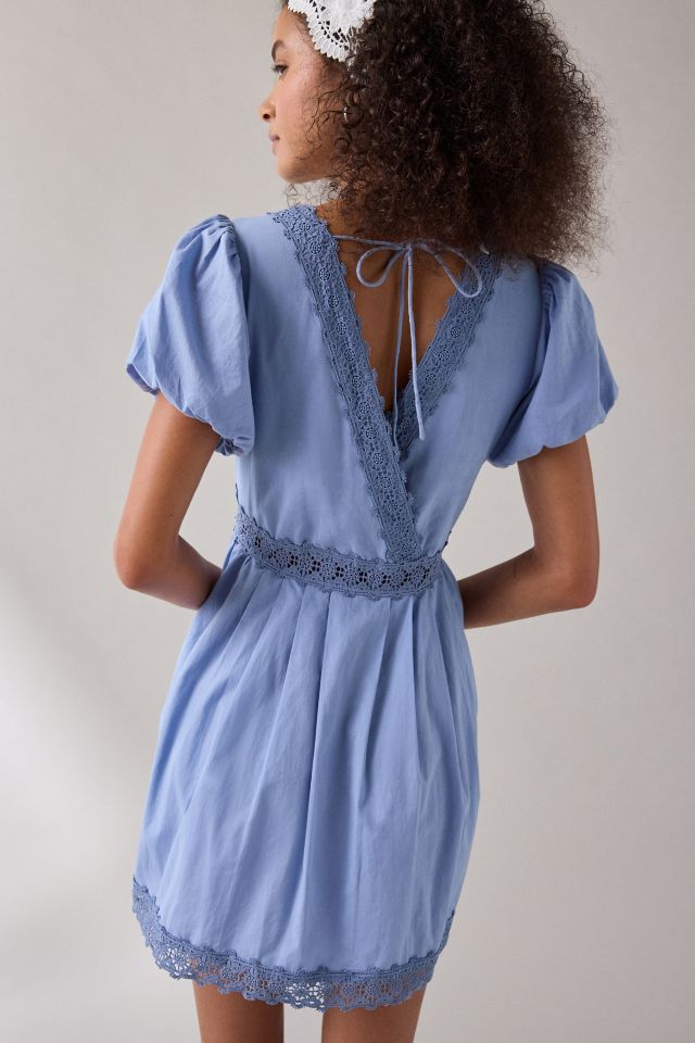 Kimchi Blue Flower Fields Embroidered Lace Trim Babydoll Mini Dress #2