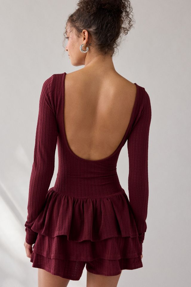 Kimchi Blue Ruffled Up Basque Waist Scoop Back Romper #3