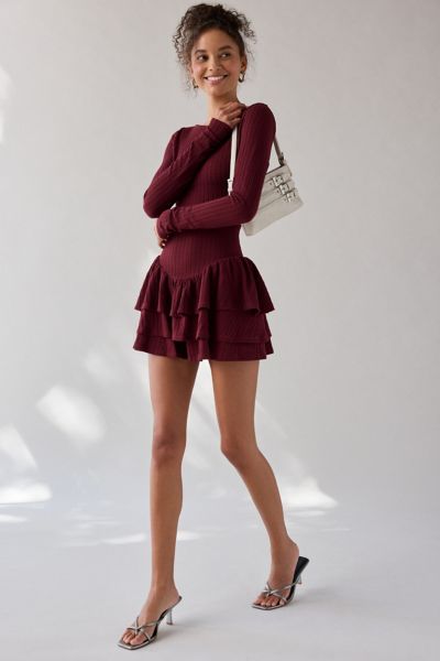 Kimchi Blue Ruffled Up Basque Waist Scoop Back Romper