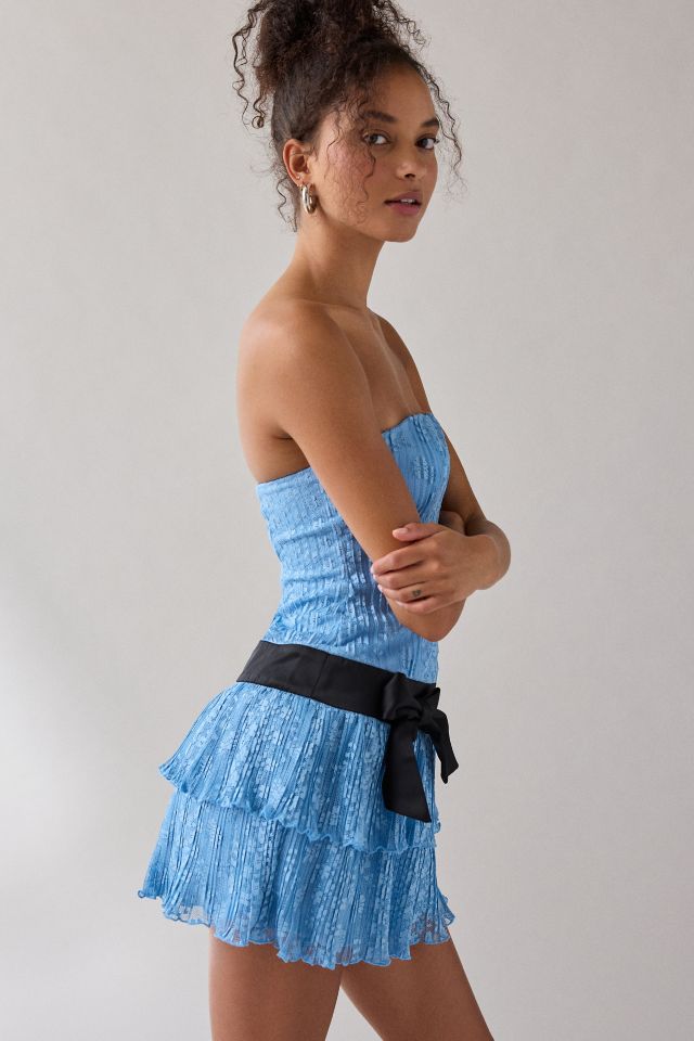 Kimchi Blue Apple Of My Eye Strapless Drop Waist Bow Mini Dress #2