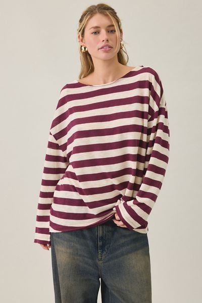 BDG Kurt Off-The-Shoulder Long Sleeve Tee