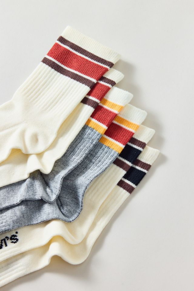 Levi's® Slub Sport Stripe Short Cut Crew Sock 3-Pack #1