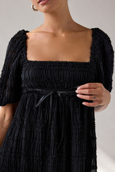 Kimchi Blue Daphne Ruffle Puff Sleeve Babydoll Mini Dress