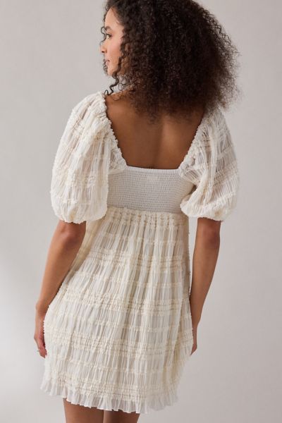 Kimchi Blue Daphne Ruffle Puff Sleeve Babydoll Mini Dress