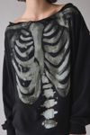 BDG Jessa Skeleton Graphic Off-The-Shoulder Pullover