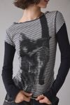 Silence + Noise Sloane Black Cat Graphic Twofer Long Sleeve Tee