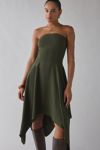 UO Be My World Strapless Asymmetrical Hanky Hem Knee-Length Dress