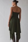 UO Be My World Strapless Asymmetrical Hanky Hem Knee-Length Dress