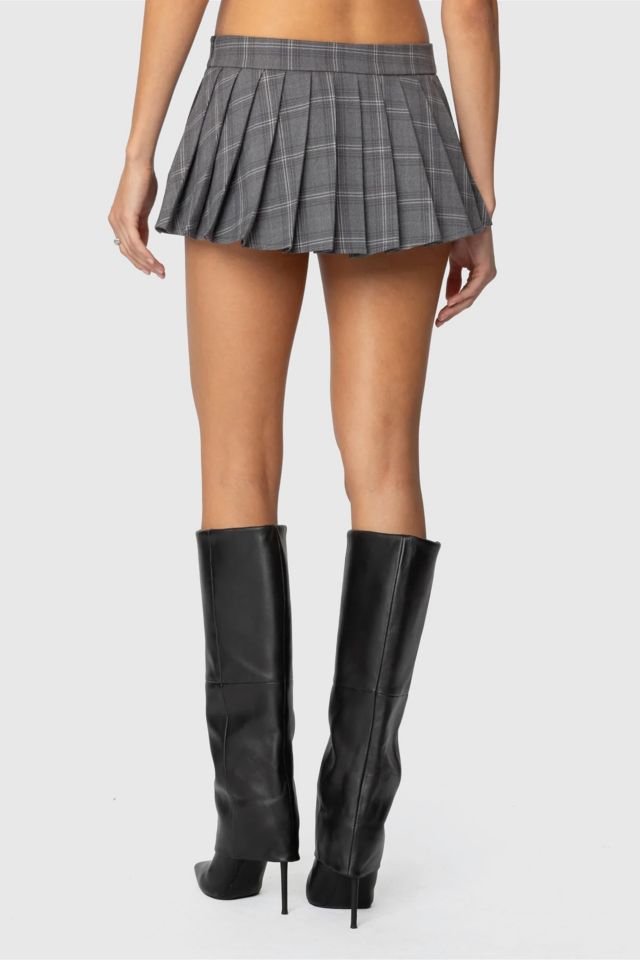 Edikted Palmer Plaid Pleated Mini Skort #3