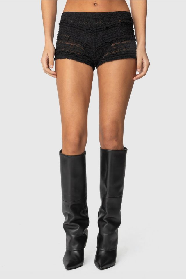 Edikted Maisley Sheer Lace Shorts #1