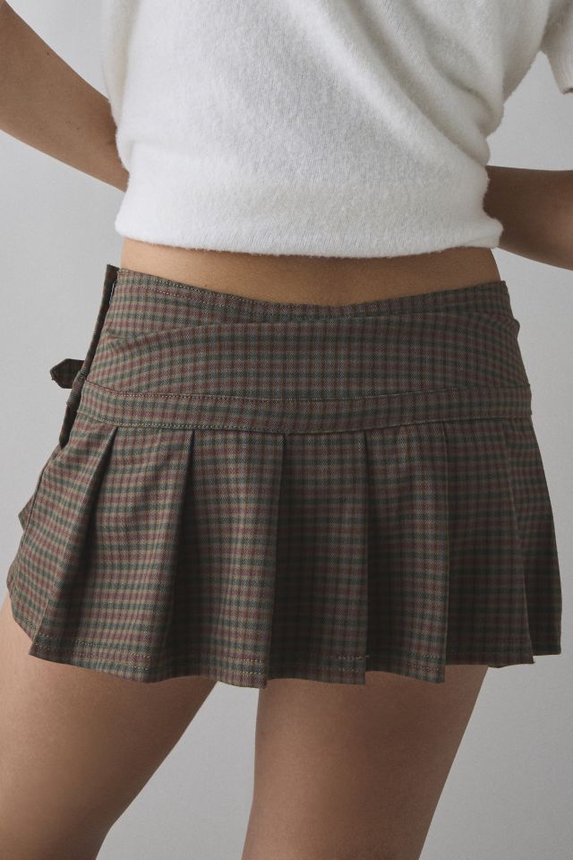 Mini-jupe-short à carreaux BDG Shaina taille basse avec ceinture #2