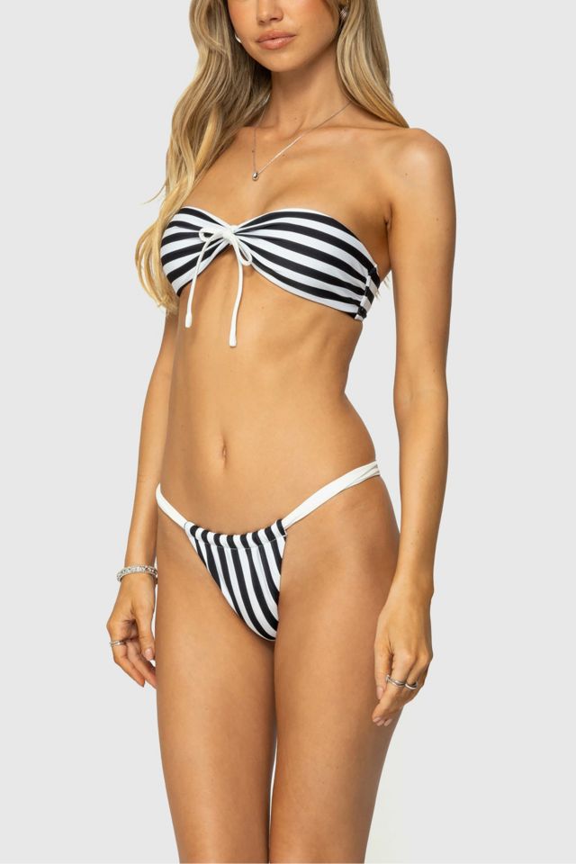 Edikted Dini Striped Bandeau Bikini Top #4