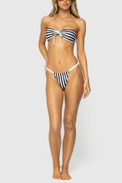 Edikted Dini Striped Bikini Bottom In Black/and/white, Women's At Urban Outfitters