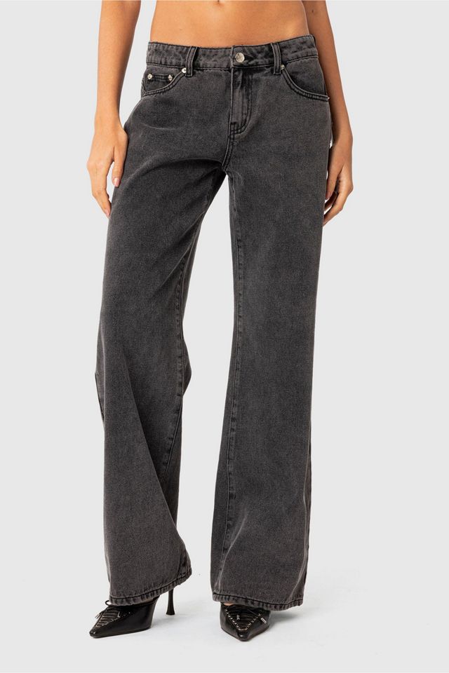 Edikted Raelynn Washed Low Rise Jean #1