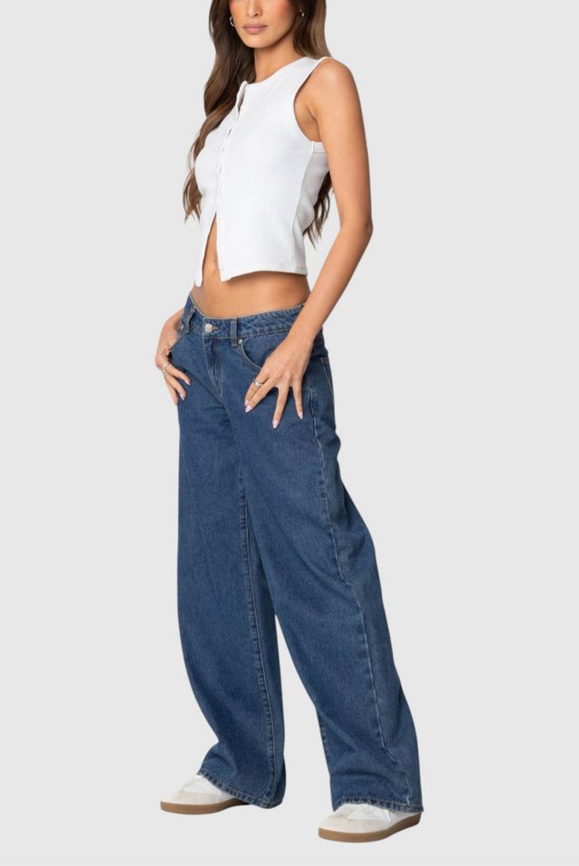 Edikted Raelynn Washed Low Rise Jean #1