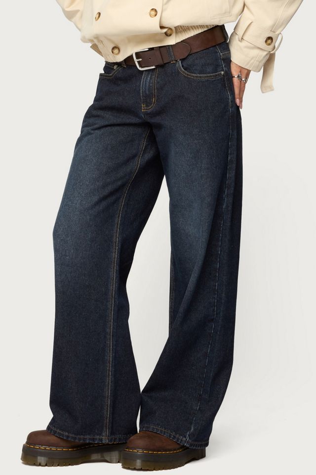 Edikted Raelynn Washed Low Rise Jeans #3