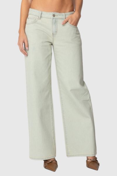 Edikted Raelynn Washed Wide Leg Jeans